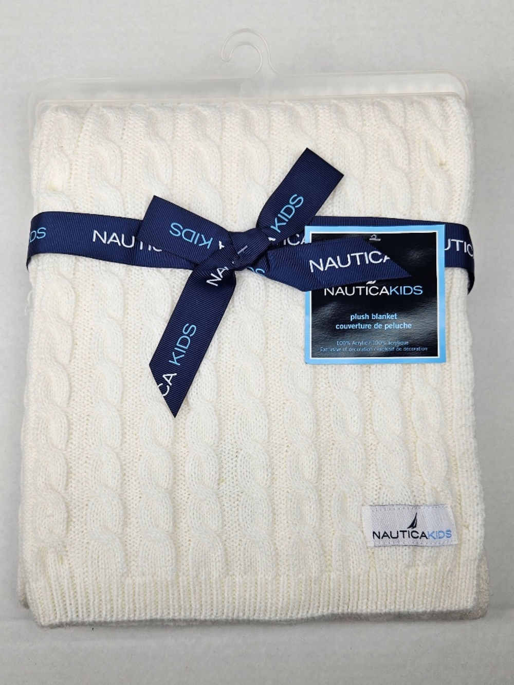 Nautica Kids: White Baby Blanket